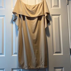XL Women’s tan off shoulder dress